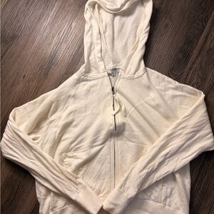 NakedCashmere Off-White Zip-Up Hoodie